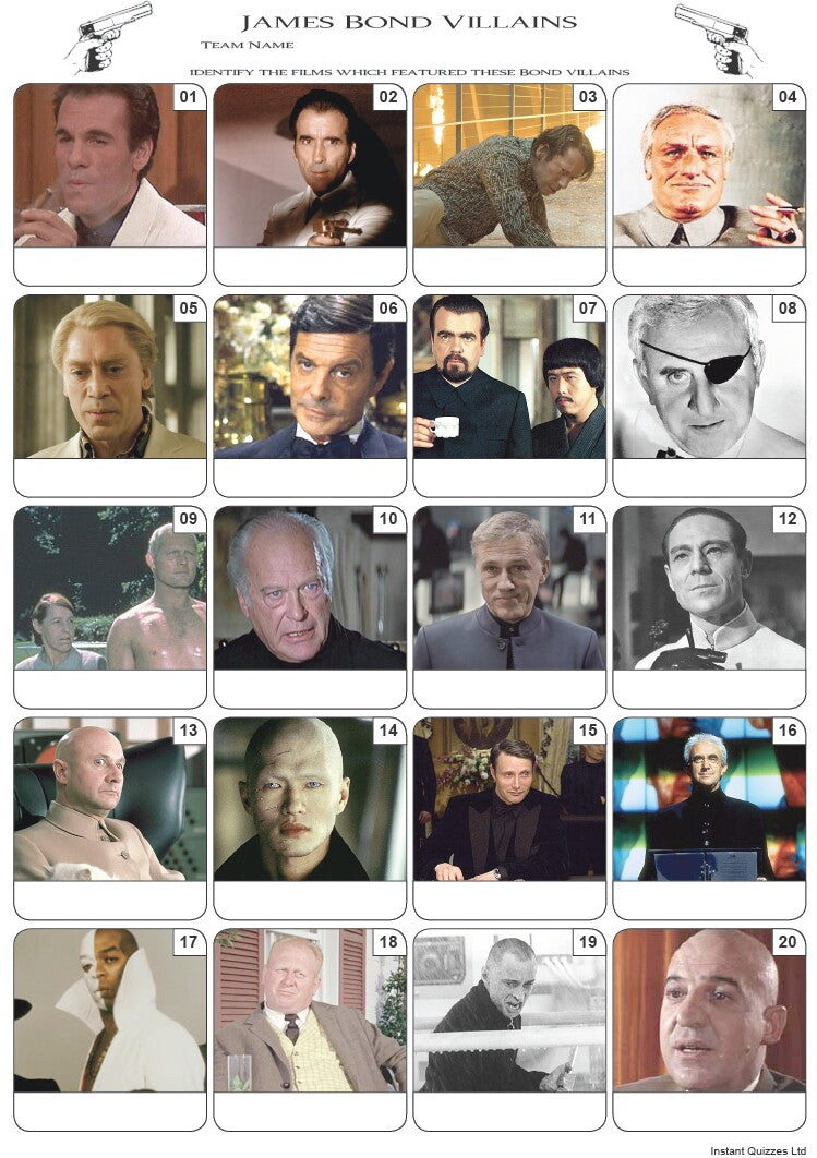 James Bond Villains Picture Quiz - PR2086