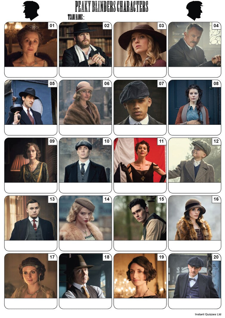 Peaky Blinders Picture Quiz - PR2153