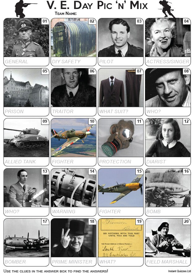 VE Day Pic 'n' Mix Picture Quiz - PR2167