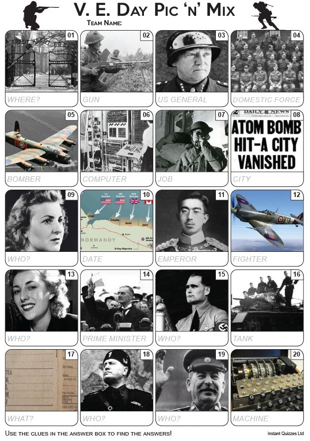 VE Day Pic 'n' Mix Picture Quiz - PR2168