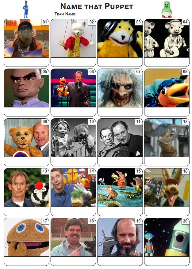 Puppets Picture Quiz - PR2175
