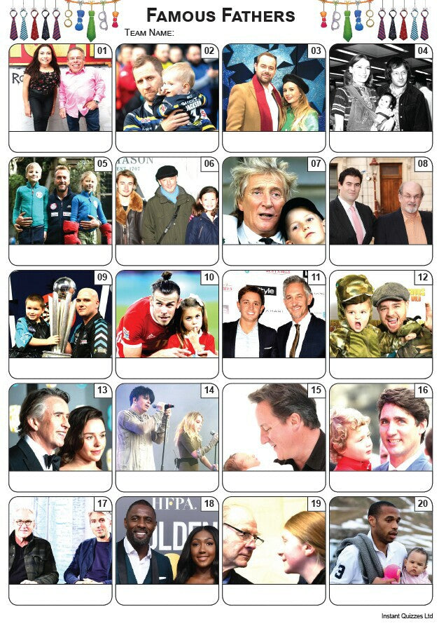 Famous Fathers Picture Quiz - PR2180