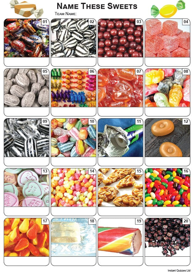 Sweets Picture Quiz - PR2183