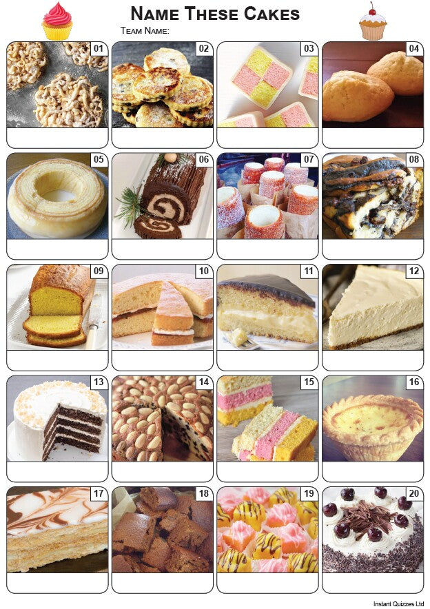 Cakes Picture Quiz - PR2184