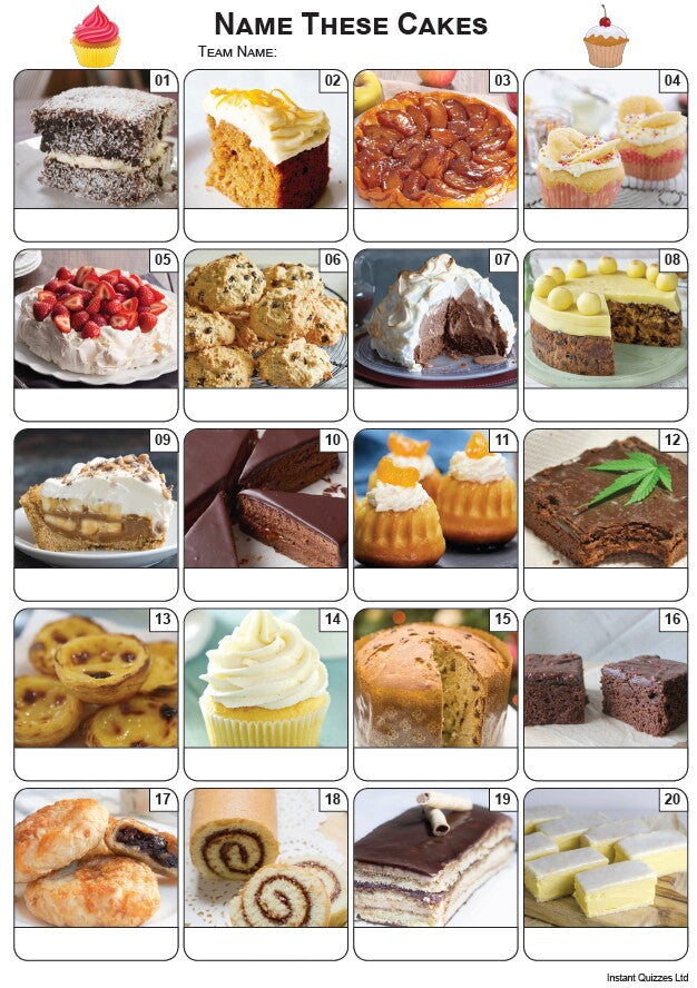 Cakes Picture Quiz - PR2185