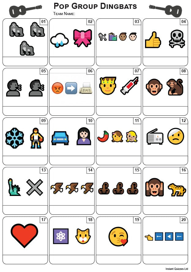 Emoji Pop Groups Picture Quiz - PR2187
