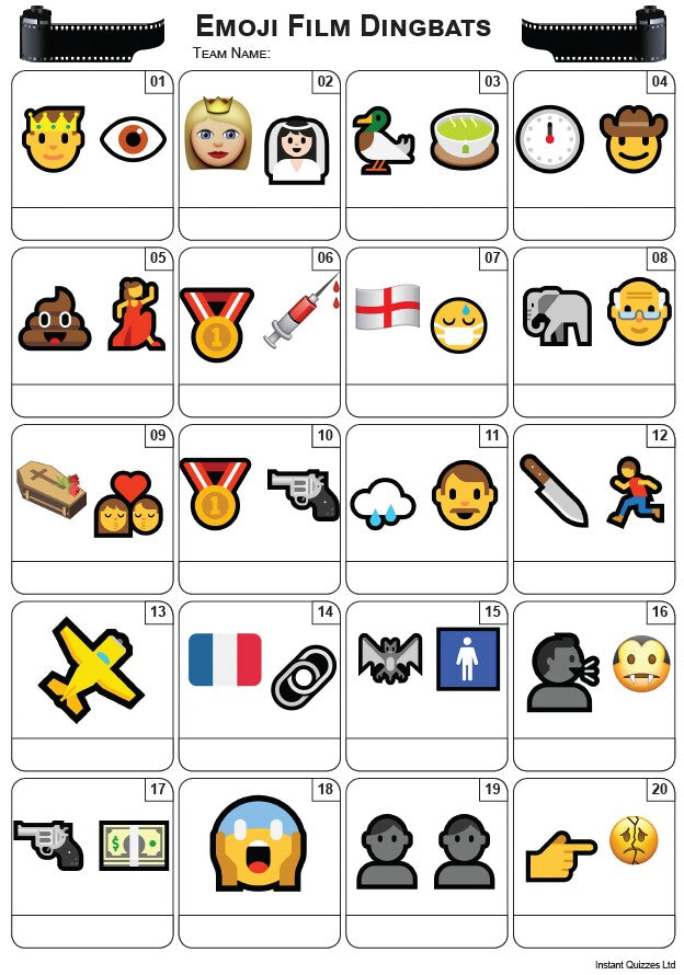 Emoji Films Picture Quiz - PR2188