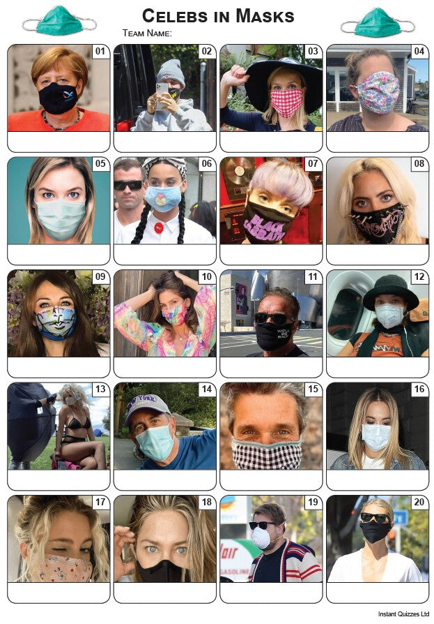 Celebrities In Masks Picture Quiz - PR2191