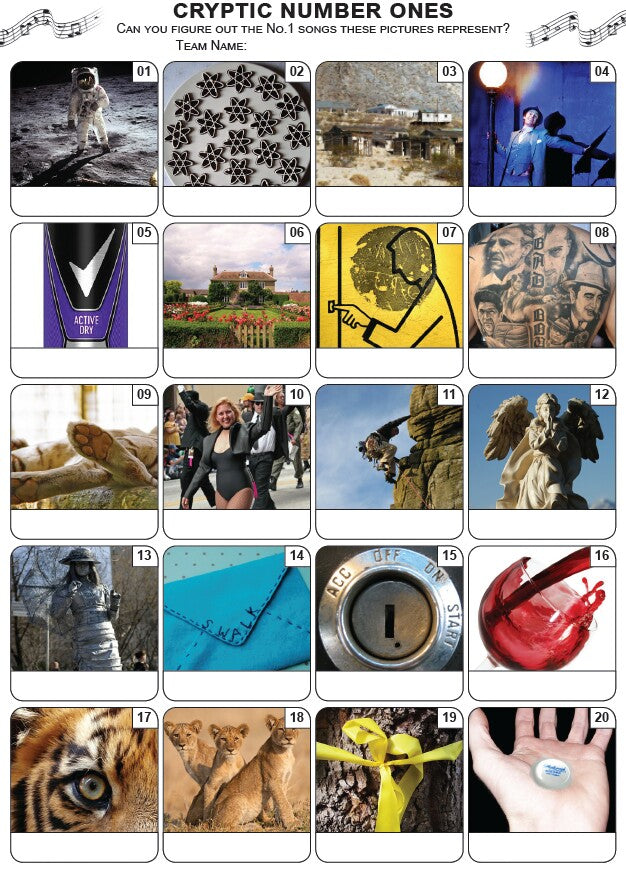 Cryptic Number Ones Picture Quiz - PR2199