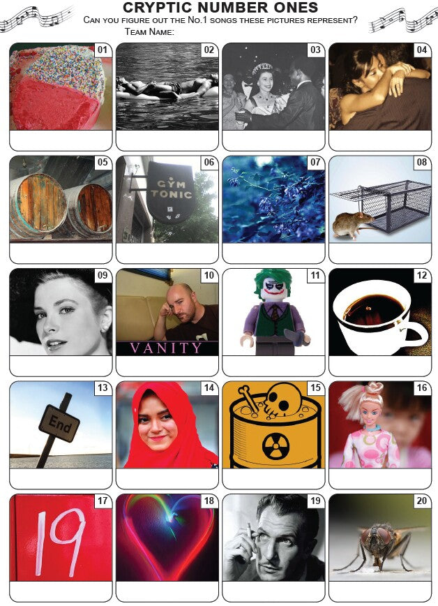 Cryptic Number Ones Picture Quiz - PR2200