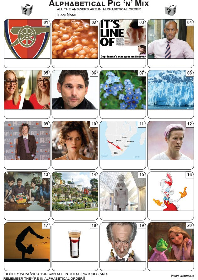 Alphabetical Picture Quiz - PR2211