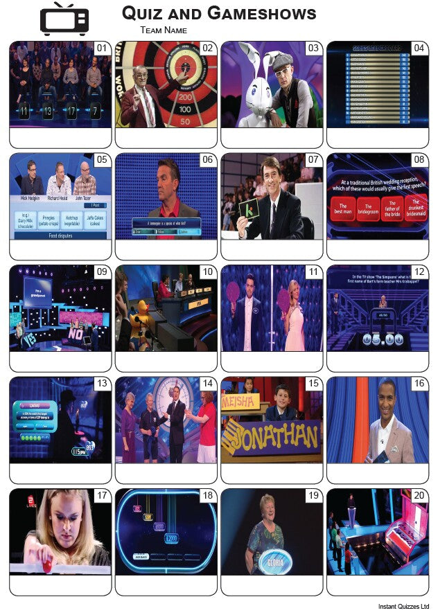 TV Quiz and Gameshows Picture Quiz - PR2249