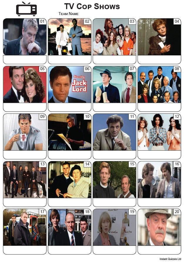 TV Cop Shows Picture Quiz - PR2250