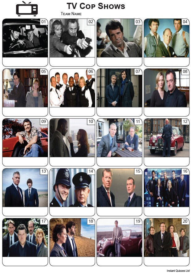 TV Cop Shows Picture Quiz - PR2251