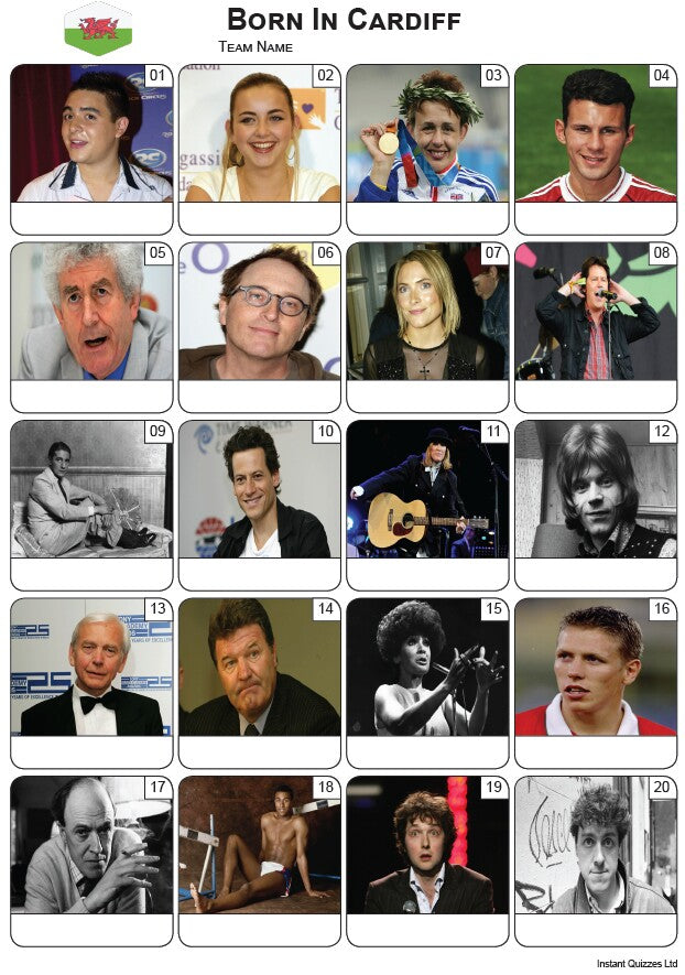 Born In Cardiff Picture Quiz - PR2255