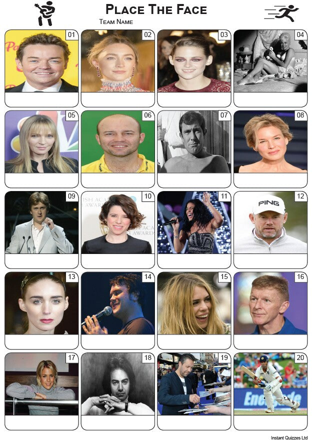 Place The Face Picture Quiz - PR2260
