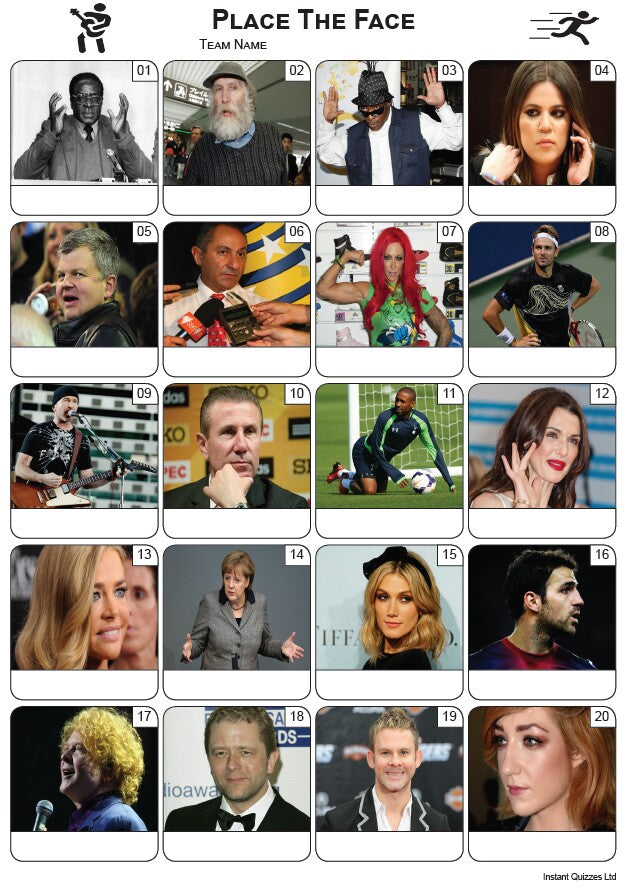 Place The Face Picture Quiz - PR2261