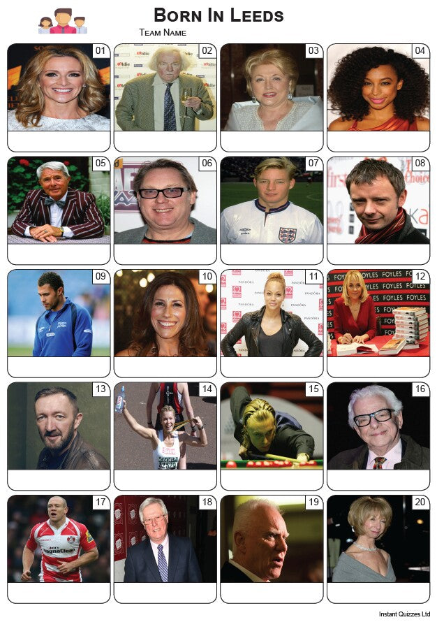 Born In Leeds Picture Quiz - PR2266