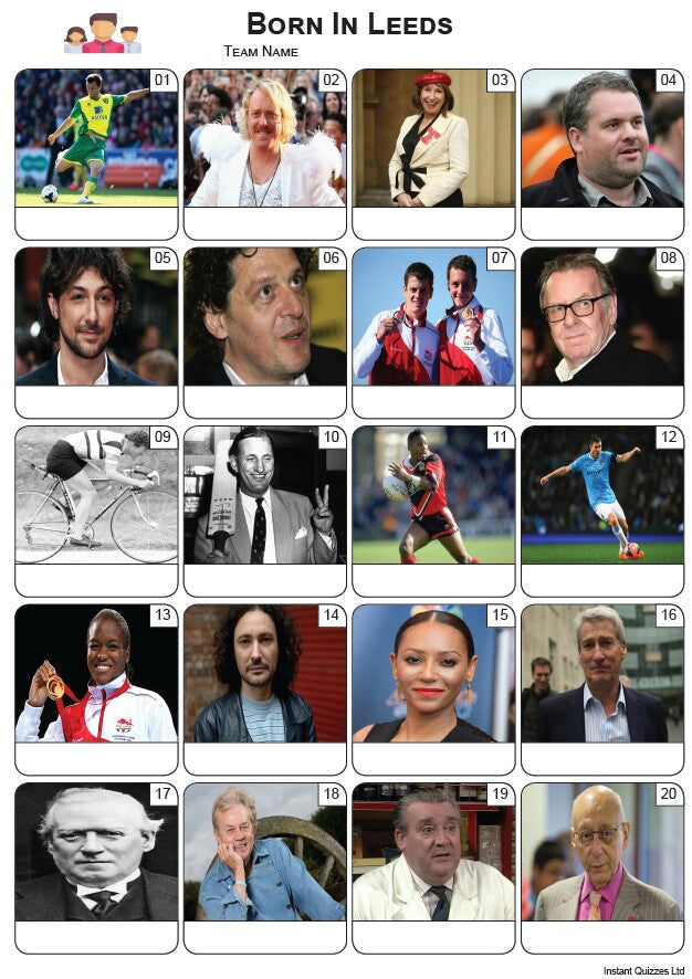 Born In Leeds Picture Quiz - PR2267