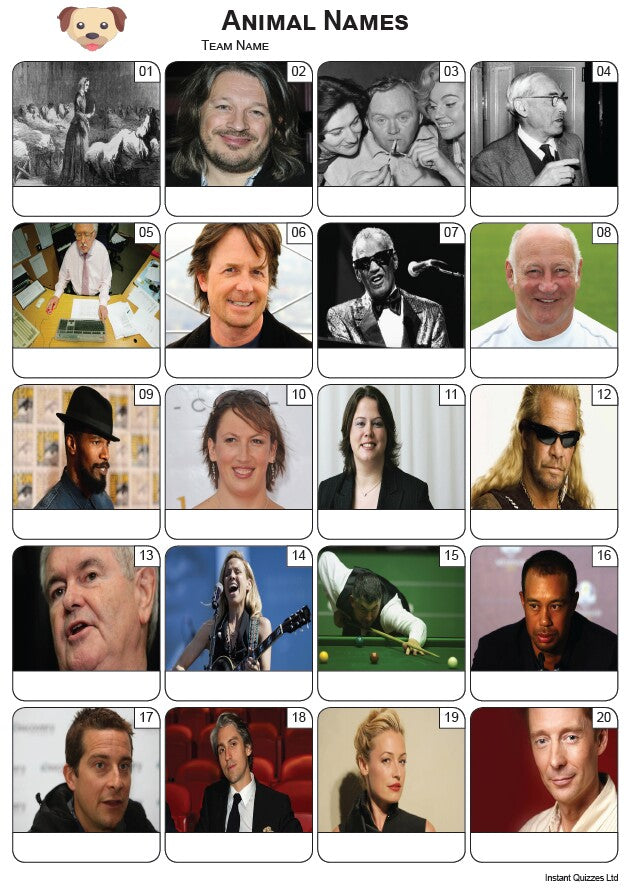 Animal Names Picture Quiz - PR2278
