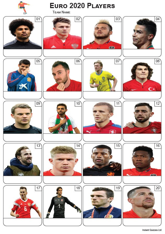 Euro 2020 Players - PIcture Quiz PR2285