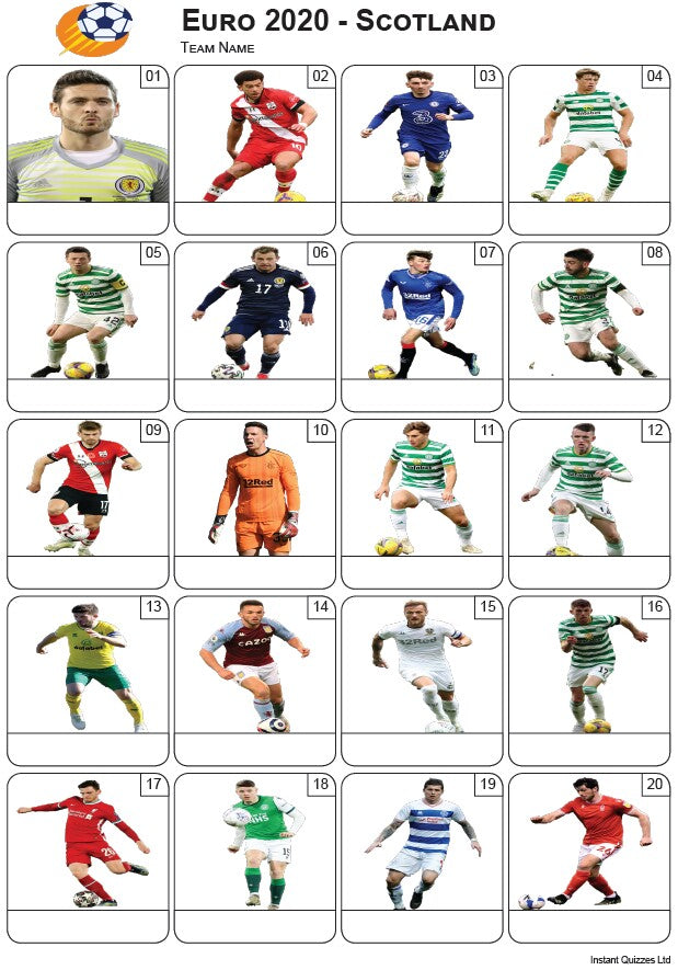 Euro 2020 Scotland Team - PIcture Quiz PR2287