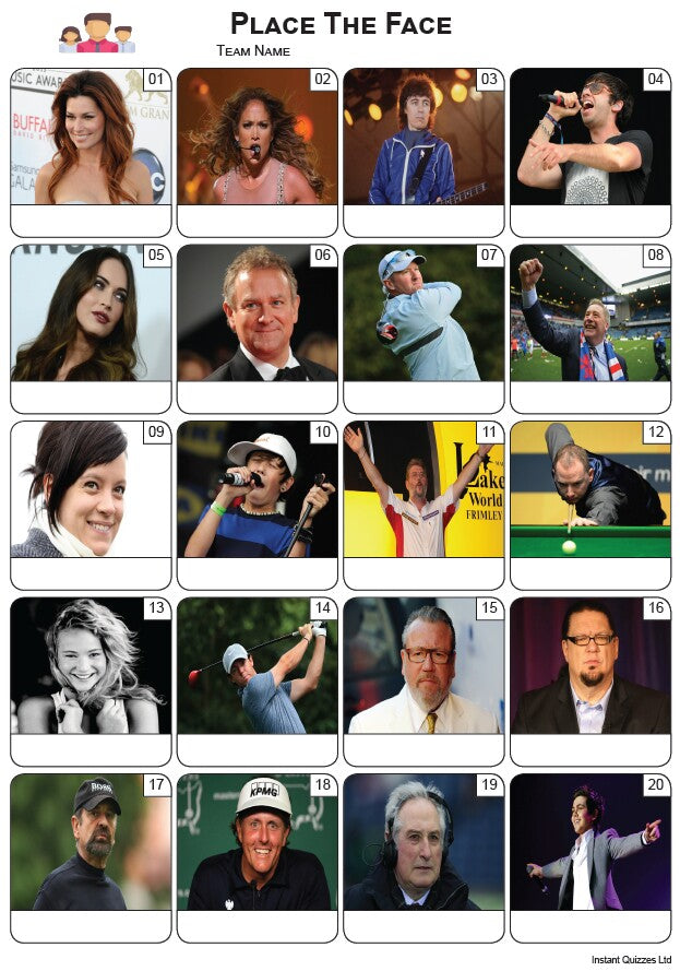 Place The Face Picture Quiz - PR2306