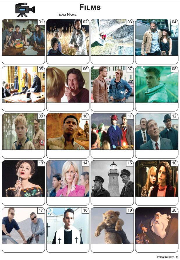 Films Picture Quiz - PR2307