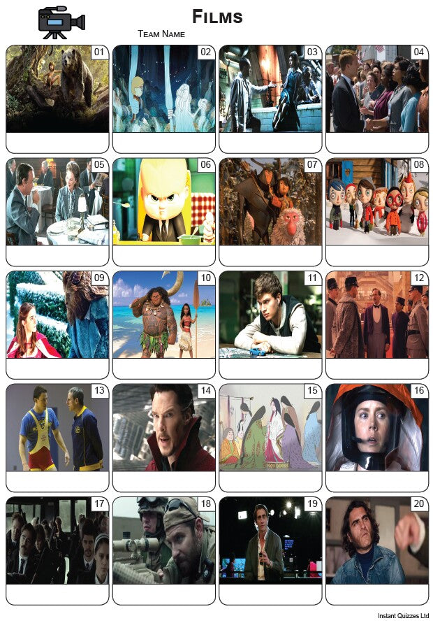 Films Picture Quiz - PR2308