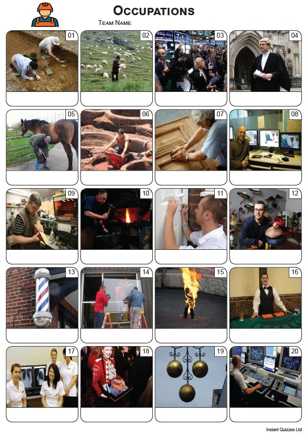 Occupations Picture Quiz - PR2320