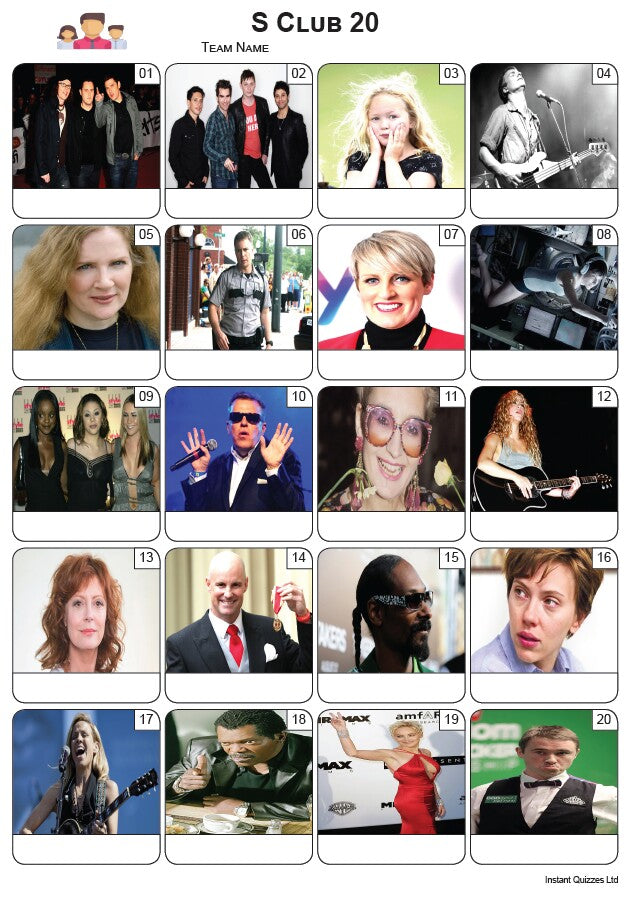 'S' People Picture Quiz - PR2325