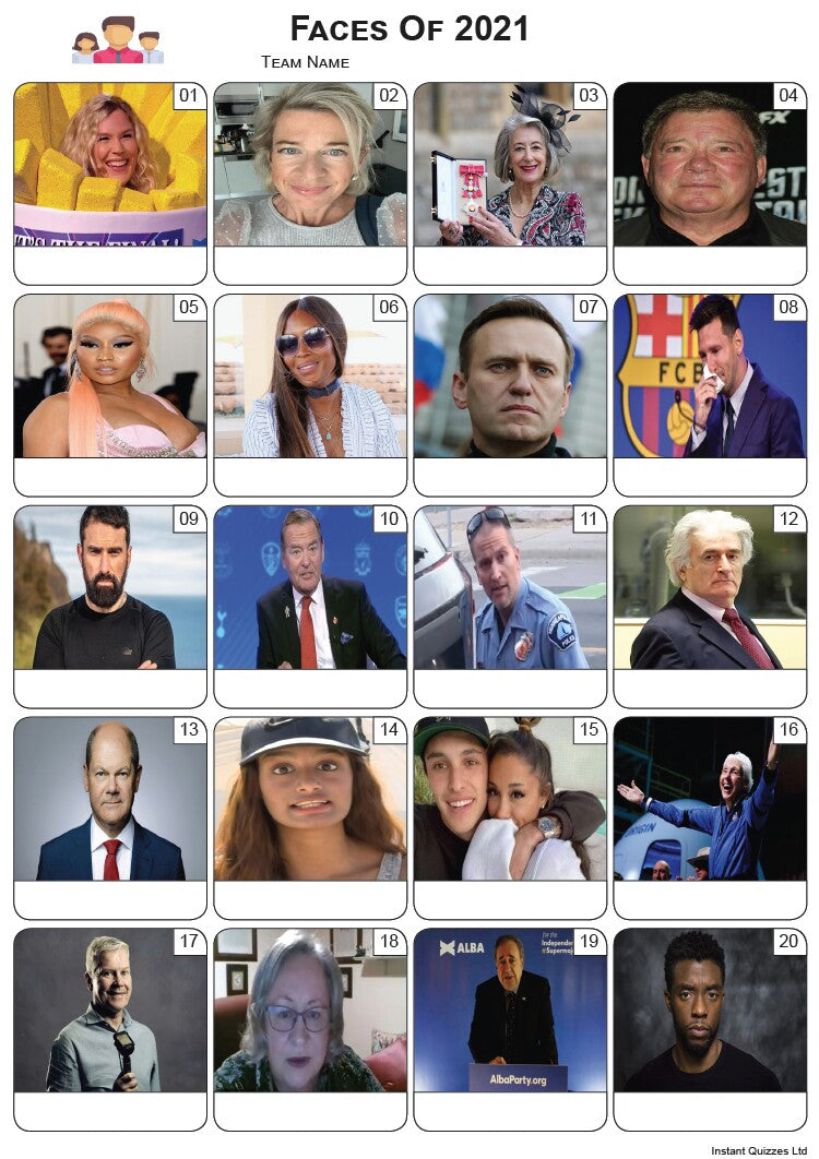 Faces of 2021 Picture Quiz - PR2329