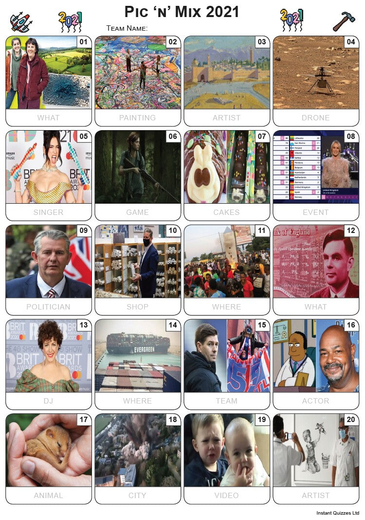 Pic 'n' Mix 2021 Picture Quiz - PR2334