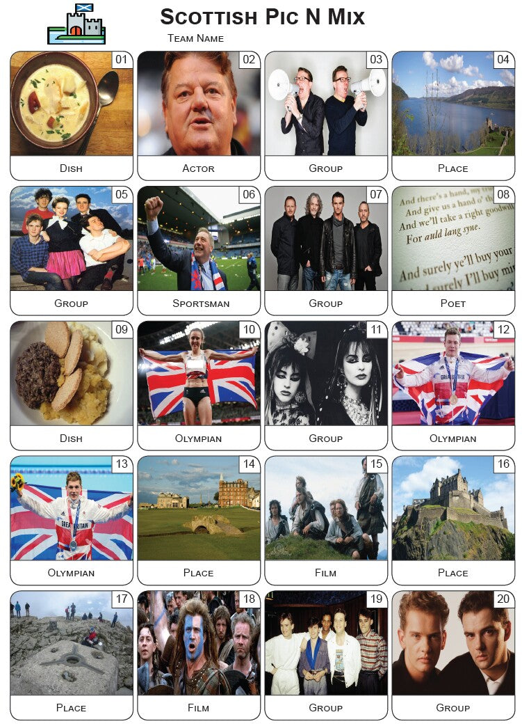 Scottish Pic 'n' Mix Picture Quiz - PR2341