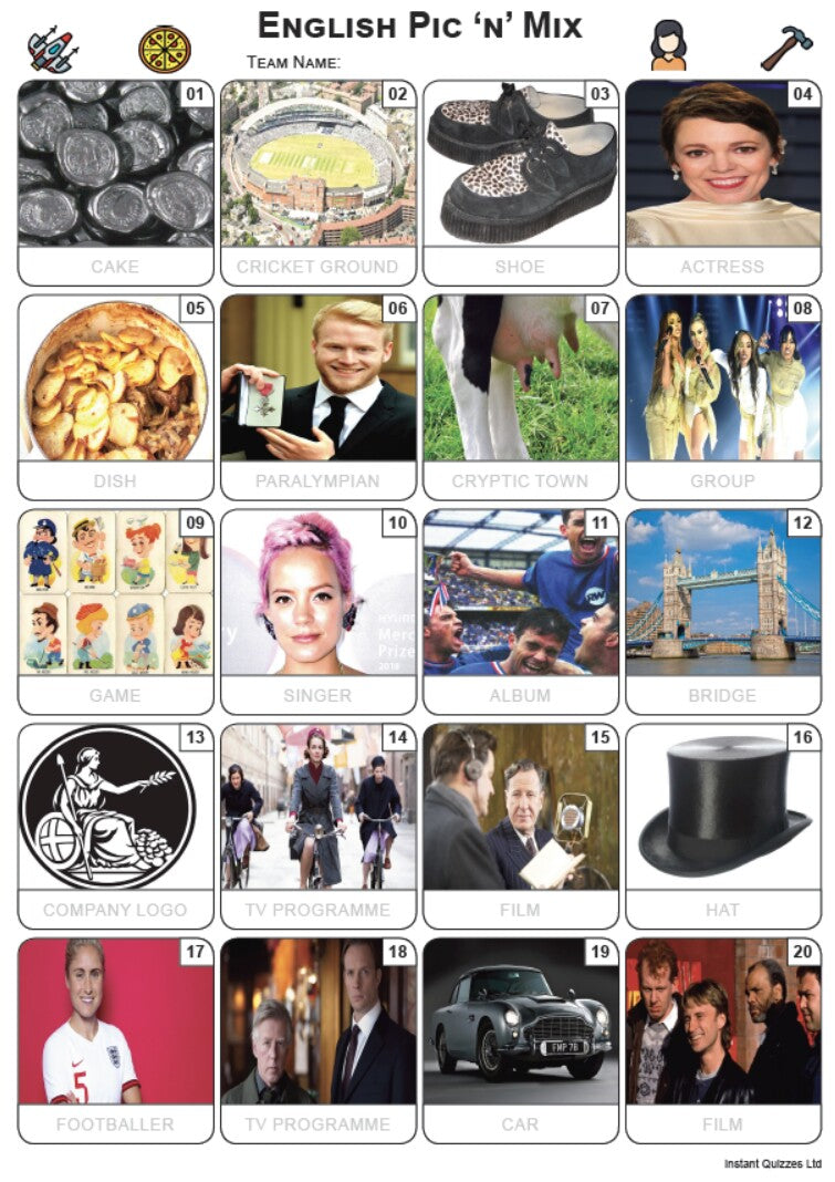 English Pic 'n' Mix Picture Quiz - PR2354
