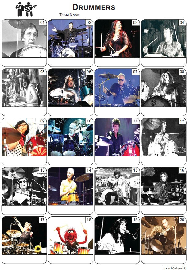 Drummers Picture Quiz - PR2360