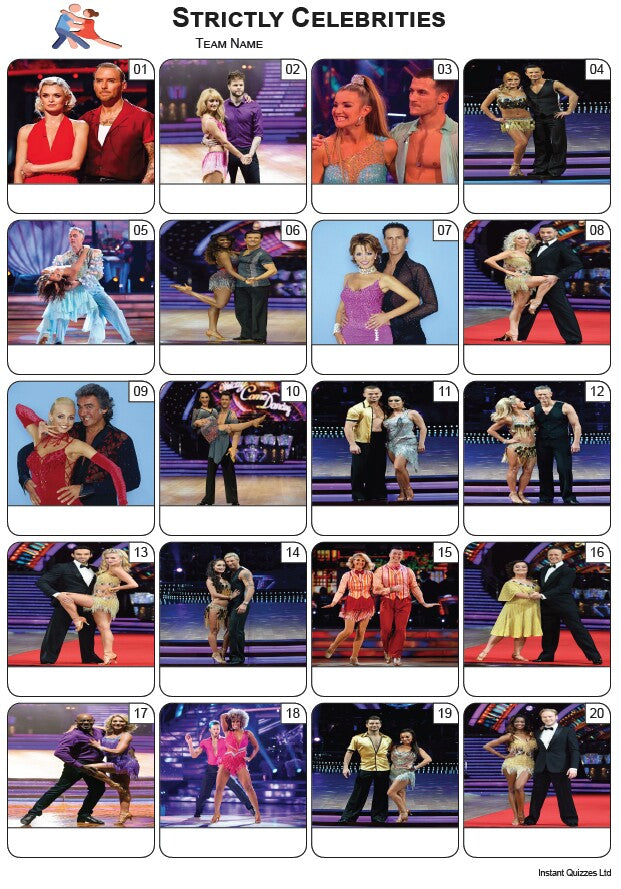 Strictly Come Dancing Celebrities Picture Quiz - PR2386