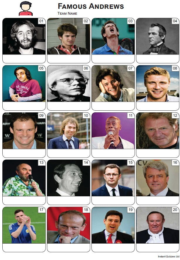 Famous Andrews Picture Quiz - PR2388