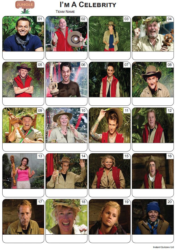 I'm A Celebrity Picture Quiz - PR2394