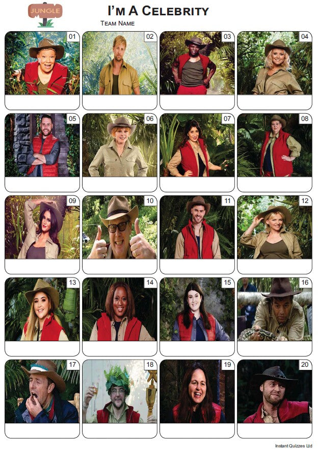 I'm A Celebrity Picture Quiz - PR2395
