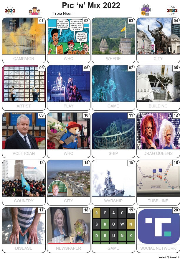 Pic 'n' Mix 2022 Picture Quiz - PR2401