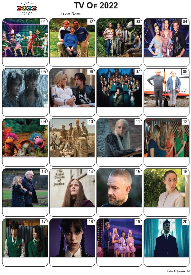 TV of 2022 Picture Quiz - PR2406