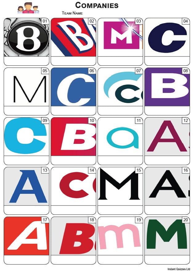 Company Logos Picture Quiz - PR2408