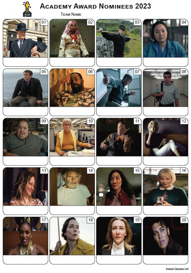 Academy Award Nominees 2023 Picture Quiz - PR2420