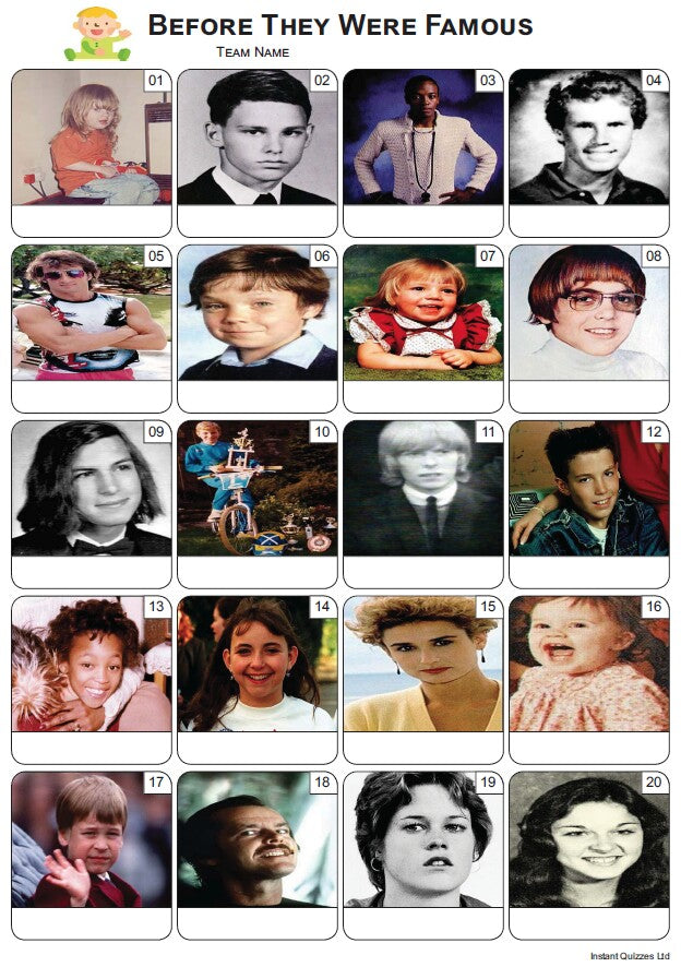 Before They Were Famous - Picture Quiz PR2433