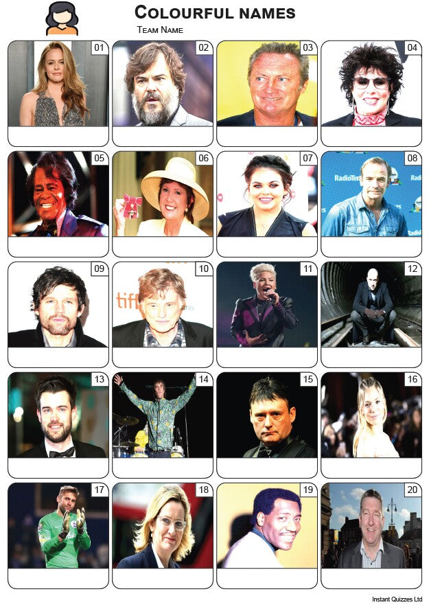 Colourful Names Picture Quiz - PR2436
