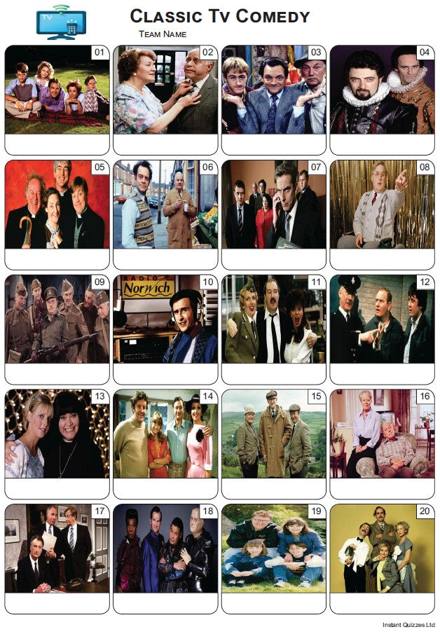 Classic TV Comedy Picture Quiz - PR2441