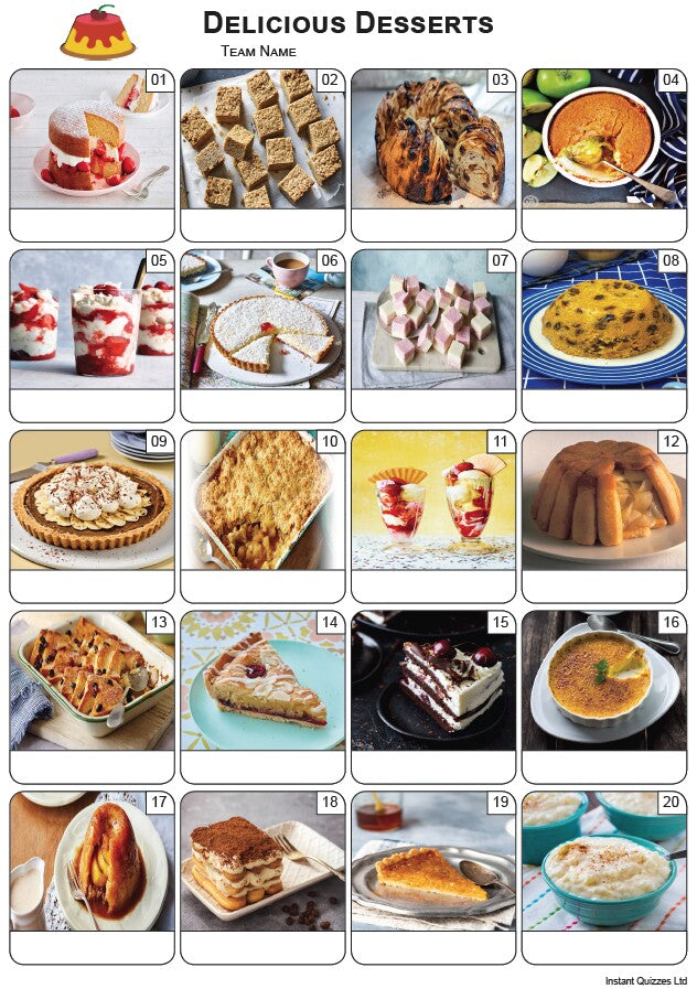 Delicious Desserts Picture Quiz - PR2446