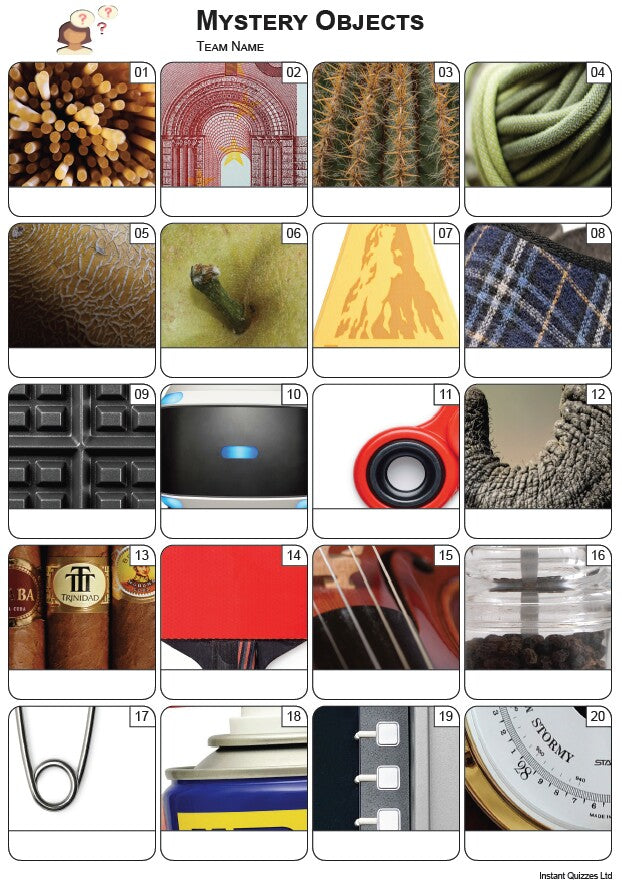 Mystery Objects Picture Quiz - PR2452