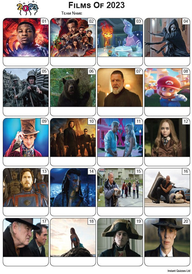 Films of 2023 - Picture Quiz PR2463